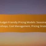 Budget-Friendly Pricing Models: Seasonal Workshops, Cost Management, Pricing Strategies