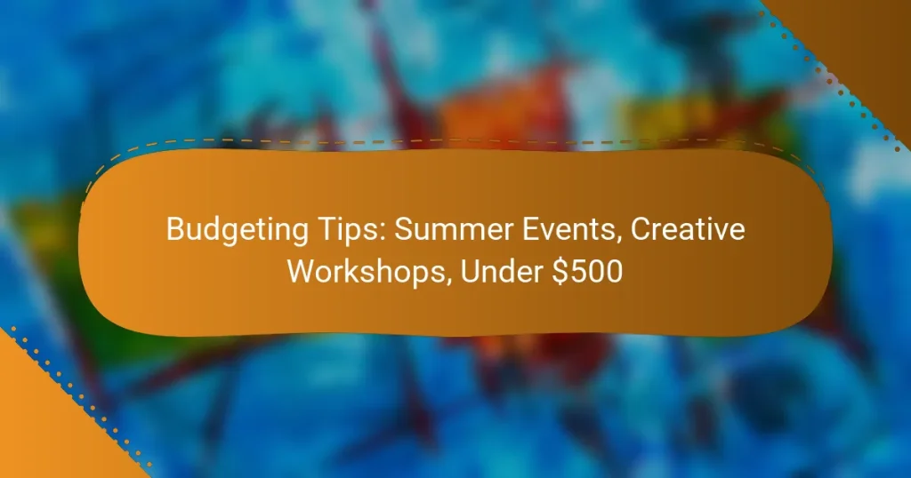 Budgeting Tips: Summer Events, Creative Workshops, Under $500