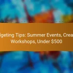 Budgeting Tips: Summer Events, Creative Workshops, Under $500