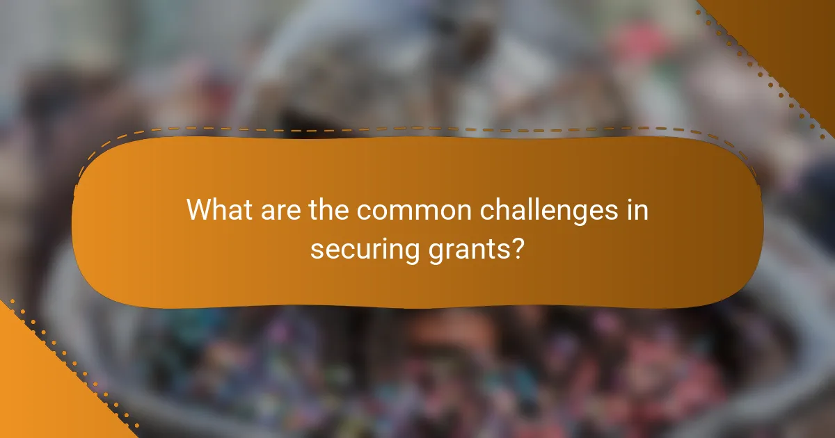 What are the common challenges in securing grants?