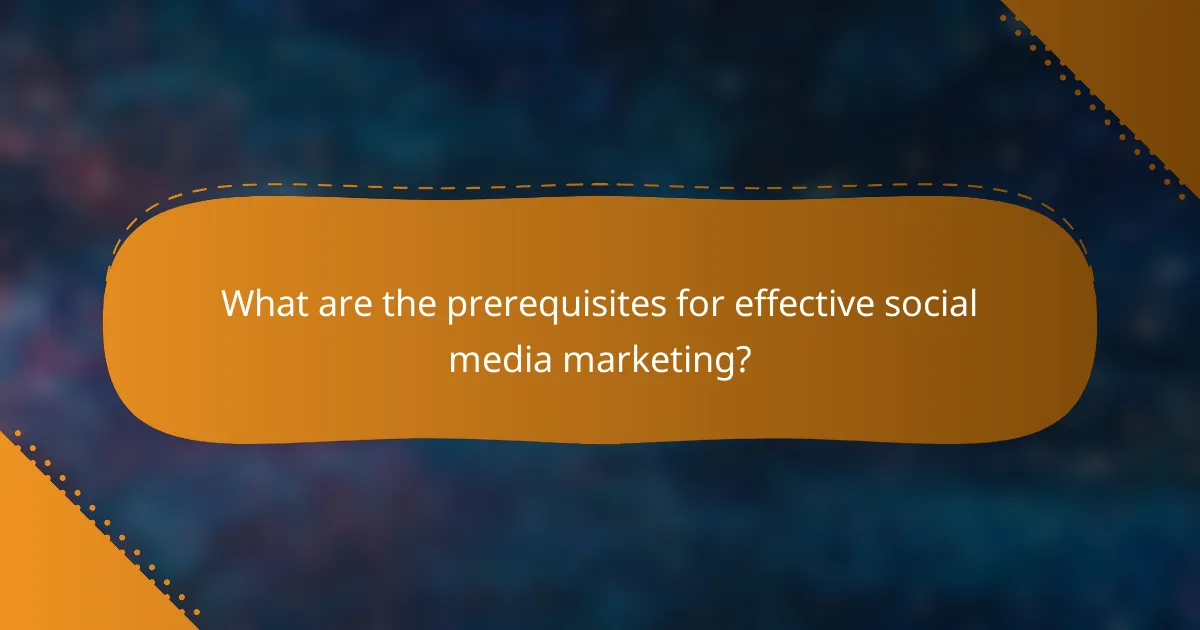 What are the prerequisites for effective social media marketing?
